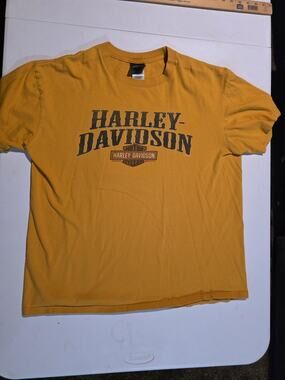 Harley Davidson Forman Stillwater Oklahoma T Shirt Men's XL Orange Graphic Tee